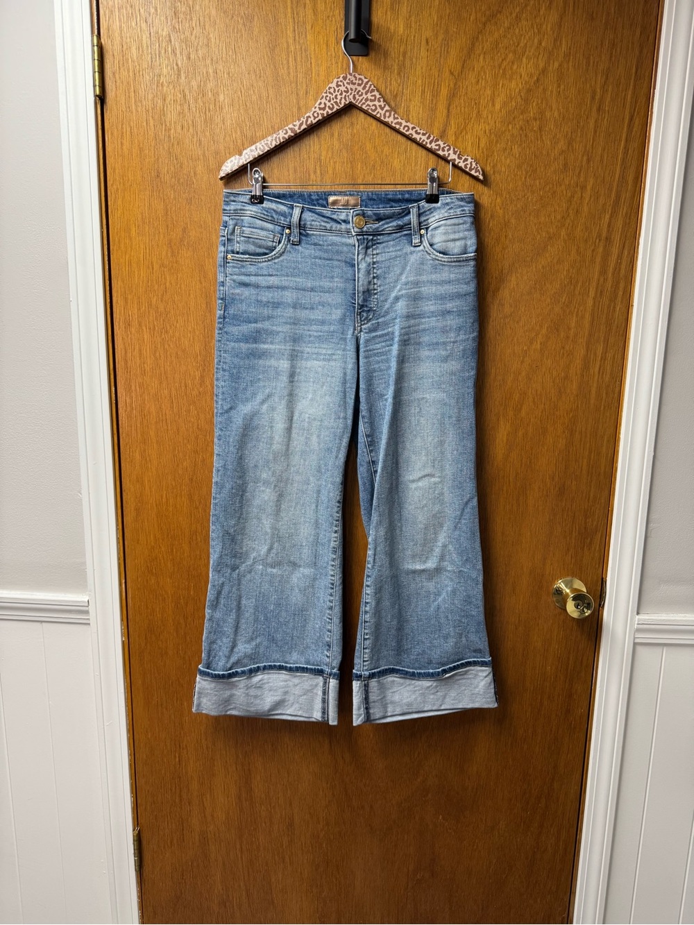 Kut From the Kloth Meg Fab Ab Wide Leg Denim Jeans High Rise Cuffed Hem Blue 6 - Picture 14 of 14